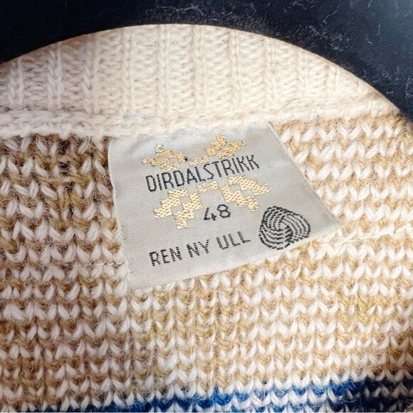 Dirdalstrikk Vintage Norwegian Nordic Wool Cardigan Sweater Fair Isle Size M - Picture 5 of 6